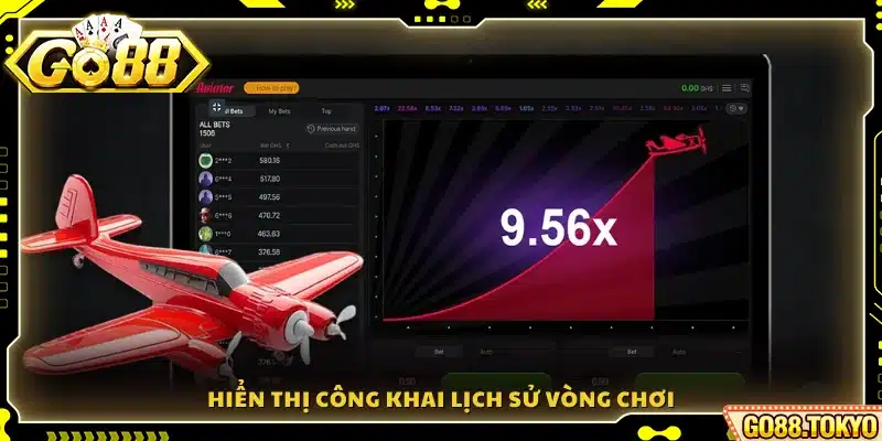 Toàn bộ kết quả các vòng chơi được hiển thị minh bạch
