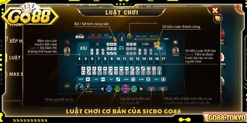 Các quy tắc cơ bản cần nắm khi tham gia Sicbo Go88